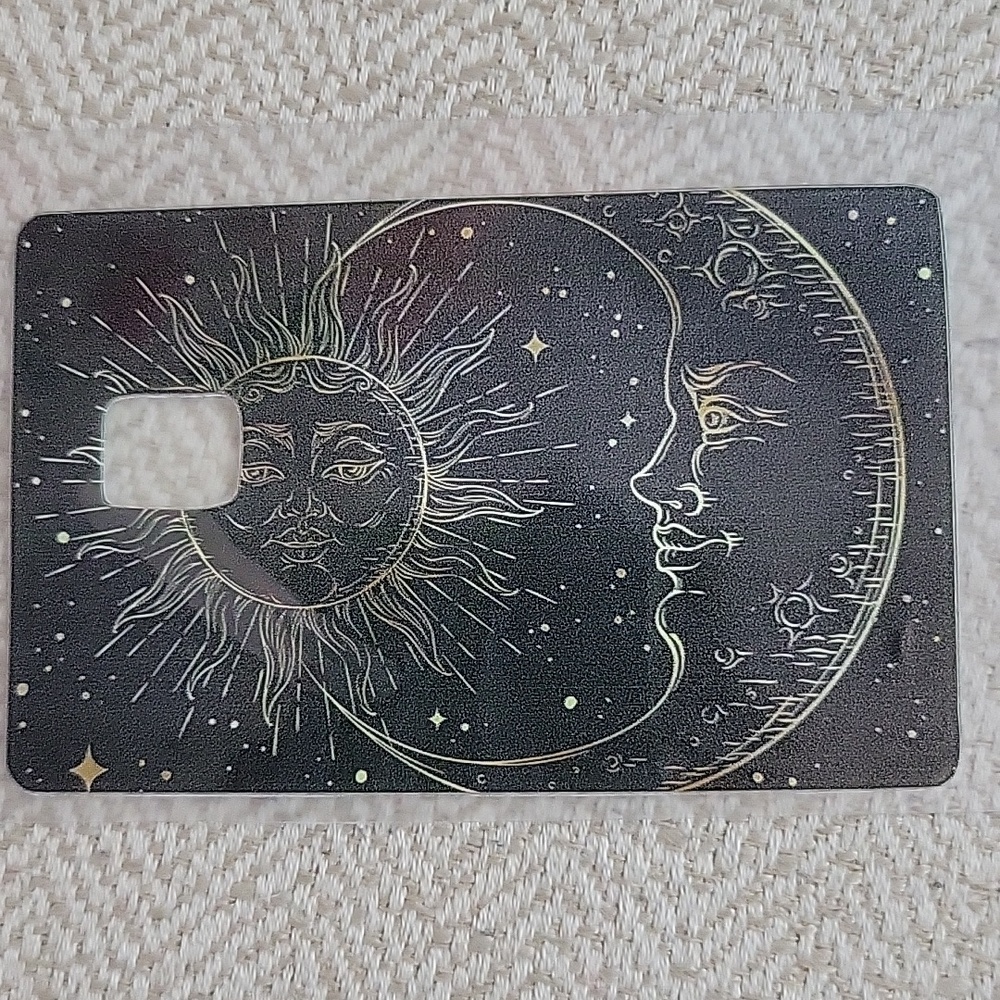 Black Sun & Moon Credit Card Skin – Universal Card Sleeve